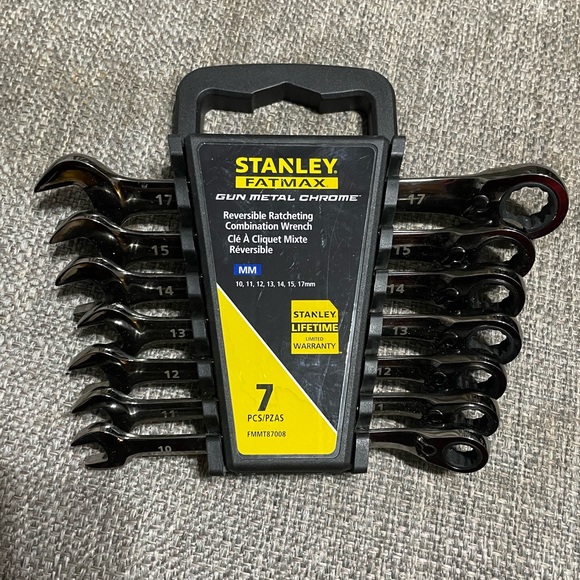 Stanley fatmax 7-piece reversible ratcheting wrench set Gun Chrome Tool Lifetime - Picture 2 of 5